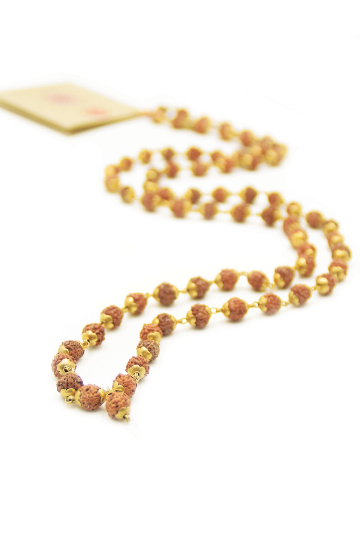 Divine Insight mala necklace of Rudraksha mala beads and Lapiz