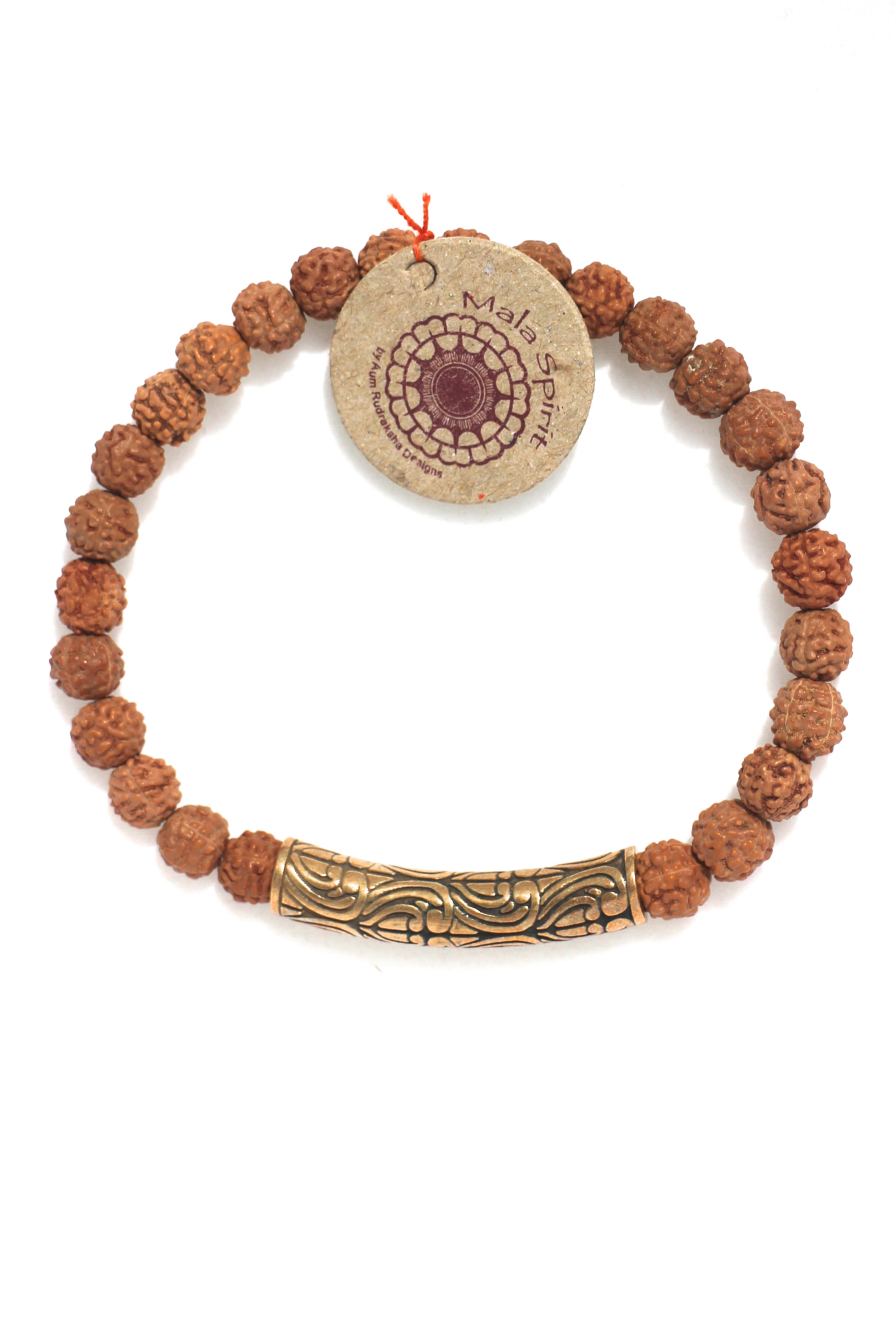 Raw Sandal Wood Japa Mala & Wrist Mala/ Bracelet Set with Mantra Bead Spacer